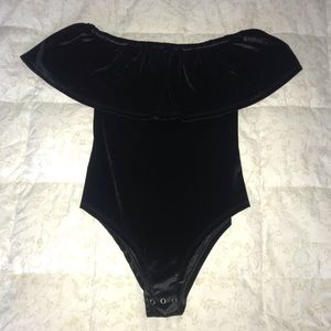 Black velvet bodysuit
